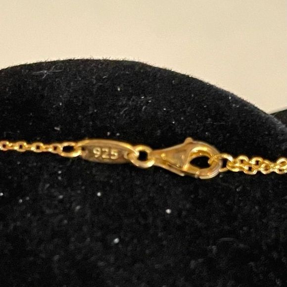 LaFonn sideways rhinestone cross stamped 925 with gold vermeil adjustable length - Picture 8 of 12